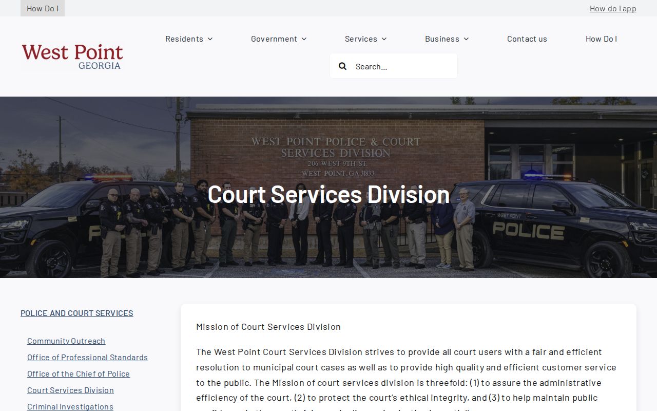 West Point Court Services citation payment and clerk controls