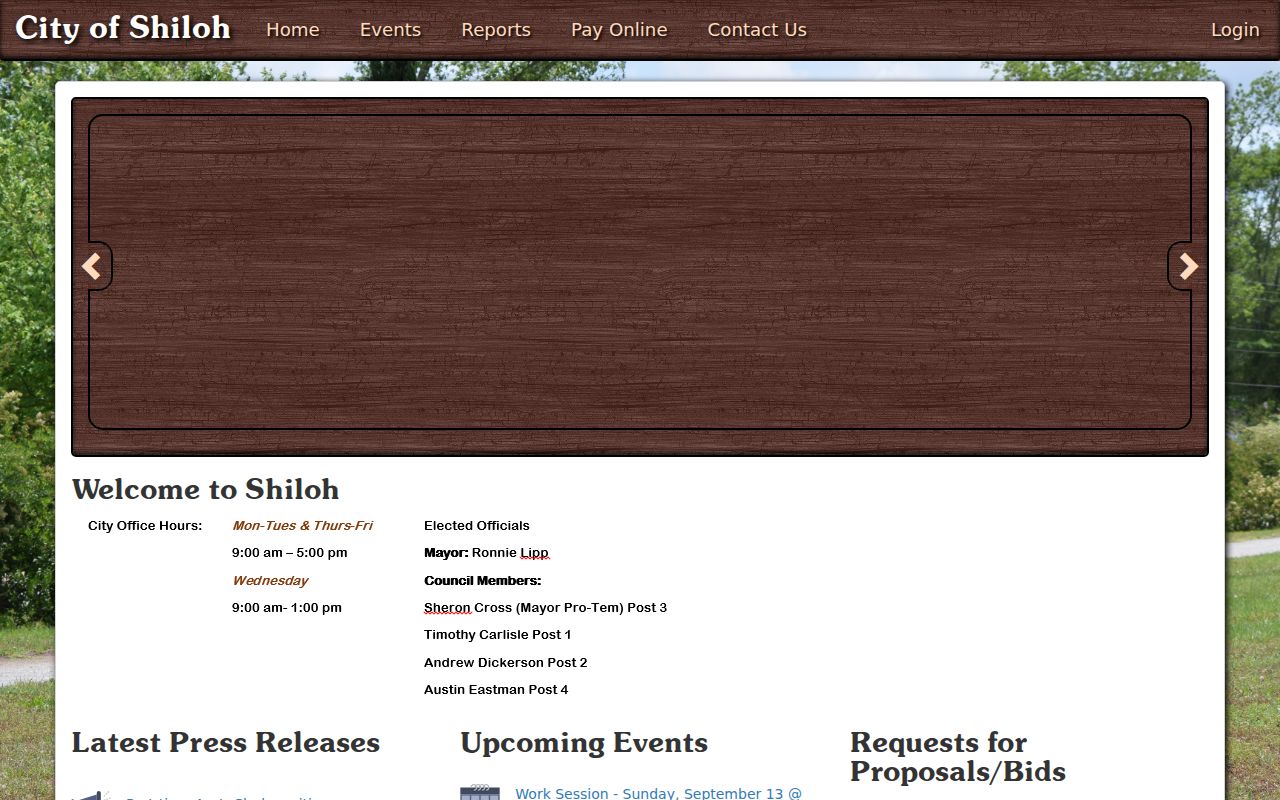 Current City of Shiloh traffic court event information