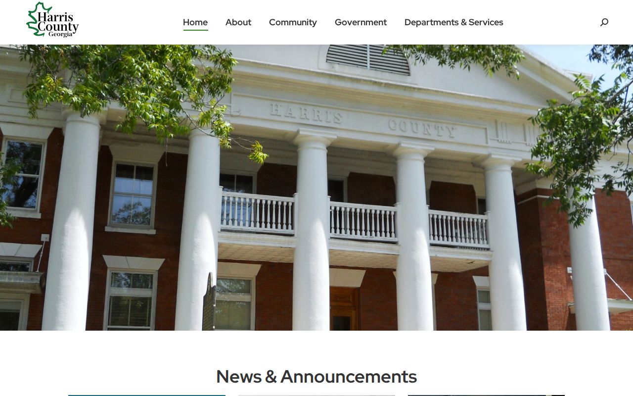 Harris County website navigation for judicial services and public safety